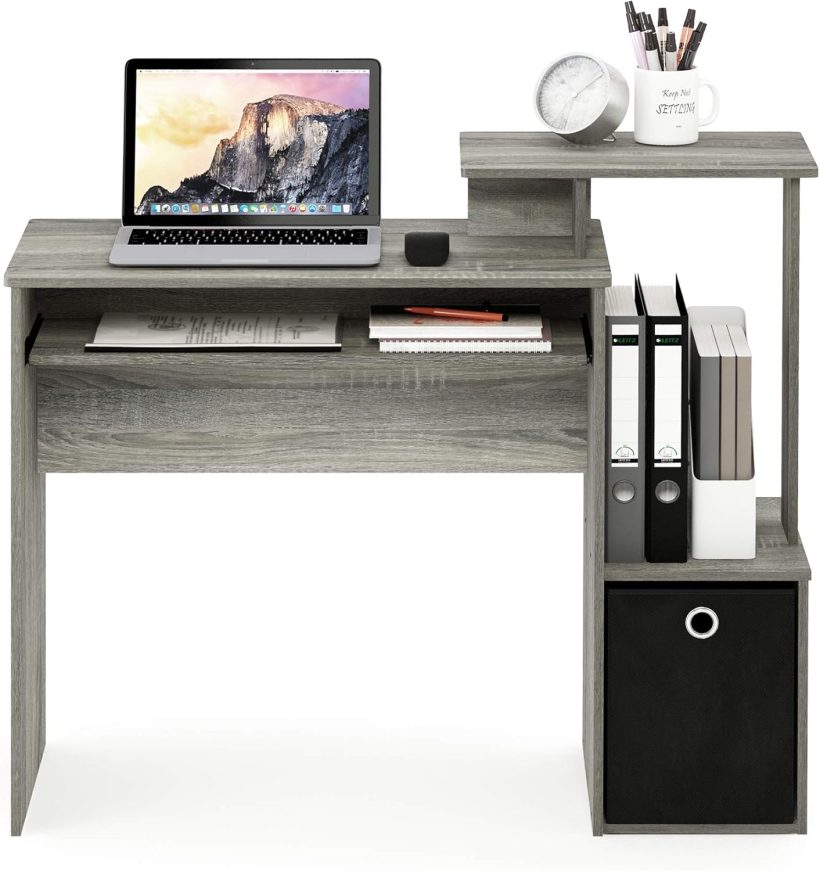 Furinno Econ Multipurpose Home Office Computer Writing Desk, French Oak Grey - Image 7